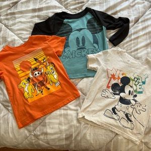 Disney Mickey Mouse Lion King bundle 3 shirts